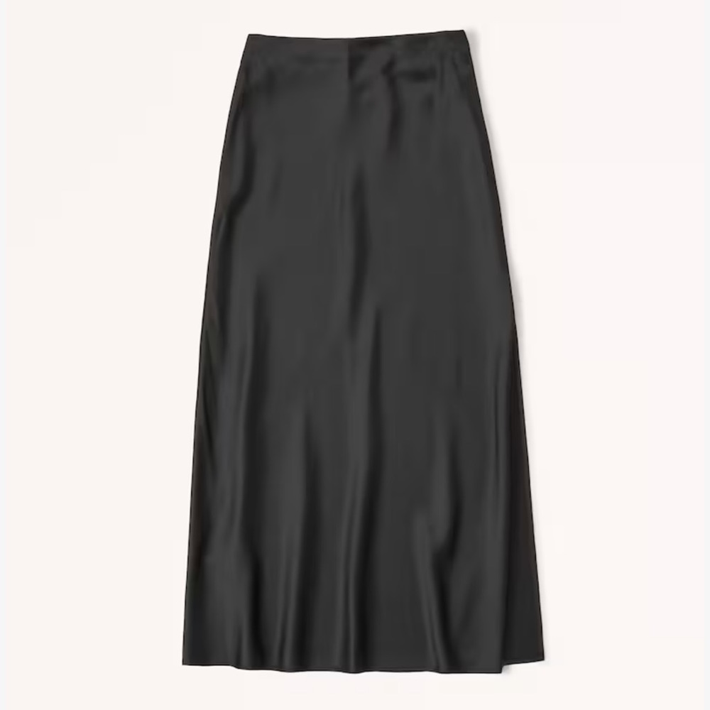 satin midi skirt with leg slit from abercrombie